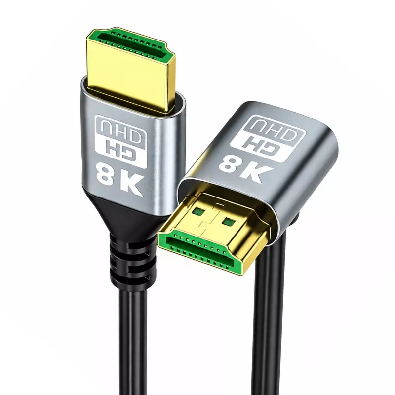 EXTRALINK HDMI 2.1 8K HDR 2M Angled Upward Cable Schwarz