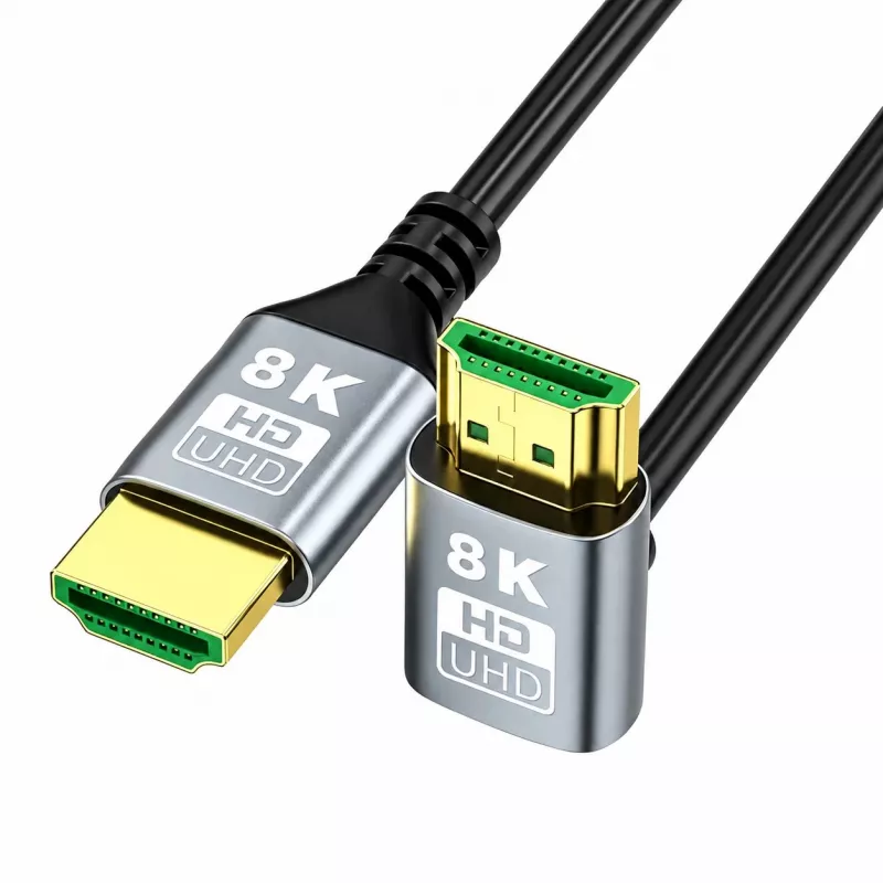 EXTRALINK HDMI 2.1 8K HDR 2M Angled Upward Cable Schwarz