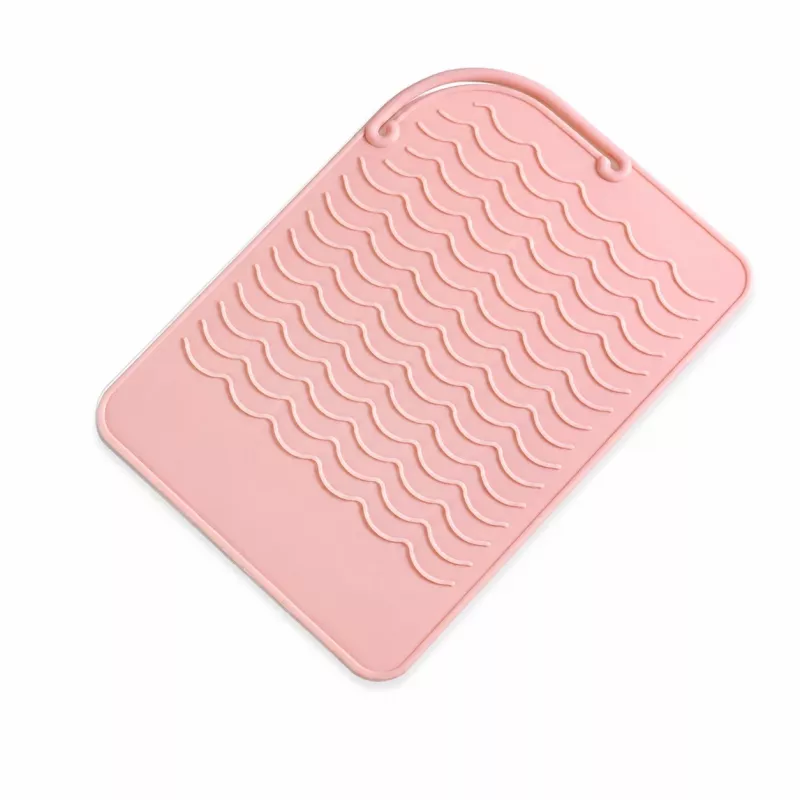 EXTRALINK HOME Silikon-Hitzeschutzmatte für Haarglätter und Lockenstab 22x16 cm Pink