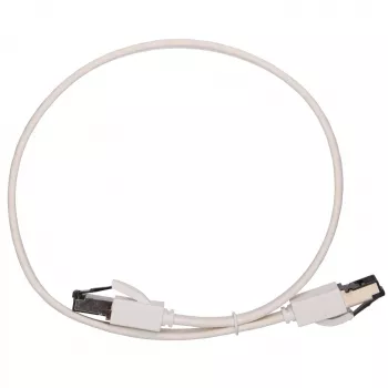 EXTRALINK LAN Patchkabel Cat.8 U/FTP 0,5m 40G Flach, geschirmt, foliengeschirmtes Paar, blankes Kupfer, Weiß