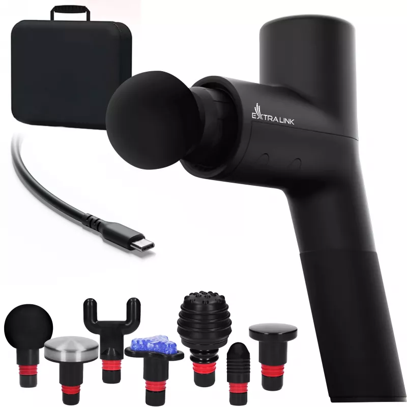 Extralink Massage Gymgun Fit 2.0 Pro Massage Gun, 7 Aufsätze, 6 Modi