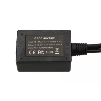 Extralink PoE-Inverter 1 Port, Eingang 1x 1000Mb/s RJ45/Buchse 10-30V, Ausgang 48V