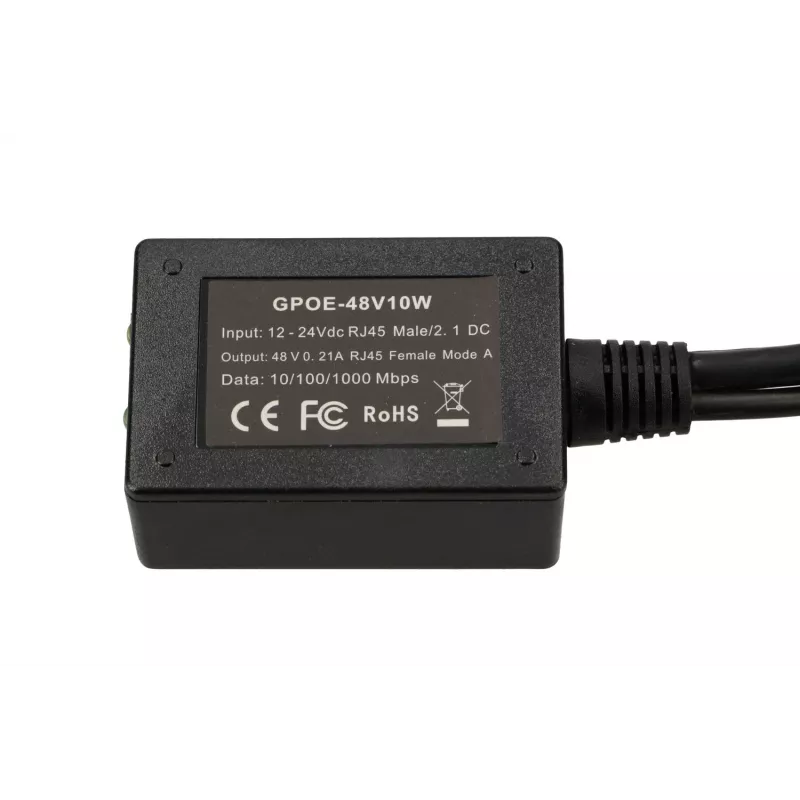 Extralink PoE-Inverter 1 Port, Eingang 1x 1000Mb/s RJ45/Buchse 10-30V, Ausgang 48V