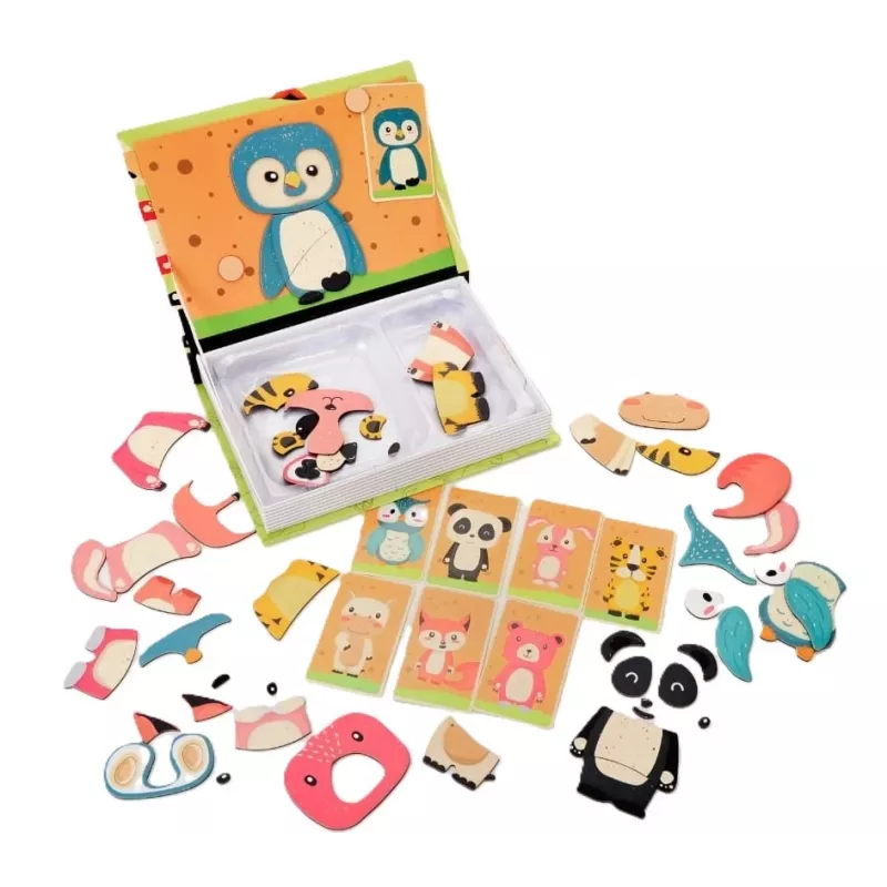 EXTRALINK TOYS Magnetic Puzzle Book Animals 68 Pieces