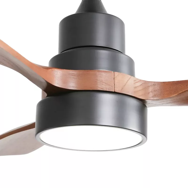 Extralink Walnut Dark 48 Smart WiFi Deckenventilator mit LED-Licht, Dark Walnut, 122cm, Tuya App, Fernbedienung, Gleichstrommotor, 6 Geschwindigkeiten, dimmbar, Alexa & Google kompatibel