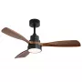 Extralink Walnut Dark 48 Smart WiFi Deckenventilator mit LED-Licht, Dark Walnut, 122cm, Tuya App, Fernbedienung, Gleichstrommotor, 6 Geschwindigkeiten, dimmbar, Alexa & Google kompatibel