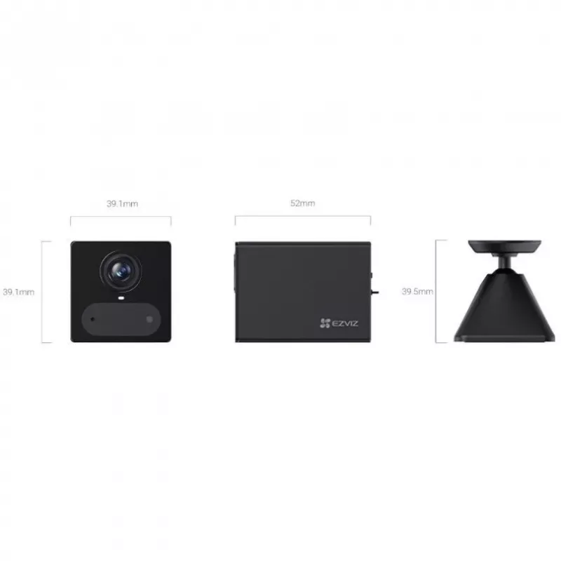 EZVIZ CB2 2K+ 3MP 4G LTE Akku-Überwachungskamera mit Farb-Nachtsicht, IP65, PIR-Erkennung, Zwei-Wege-Audio, microSD bis 512 GB