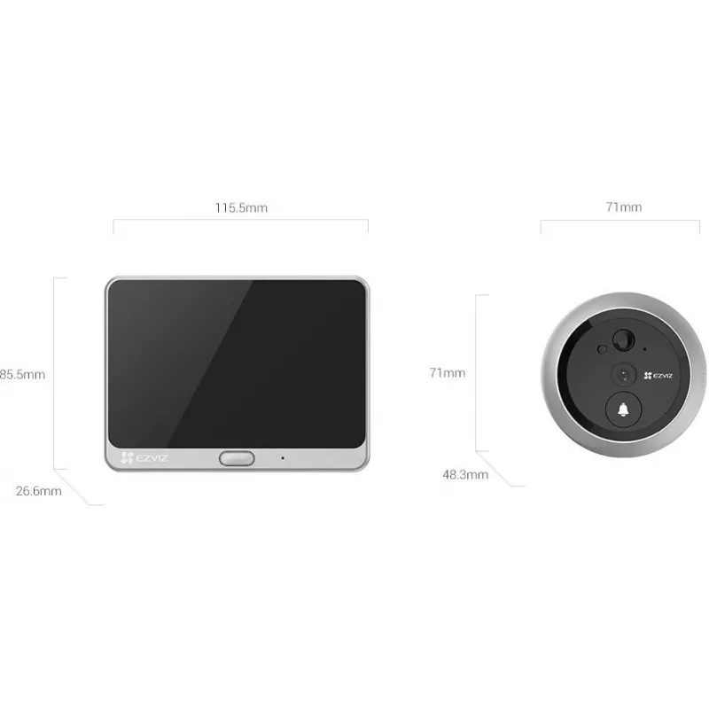 Ezviz CS-CP4 2MP Wi-Fi Digital Door Viewer mit 4.3-Zoll-Display, Silber