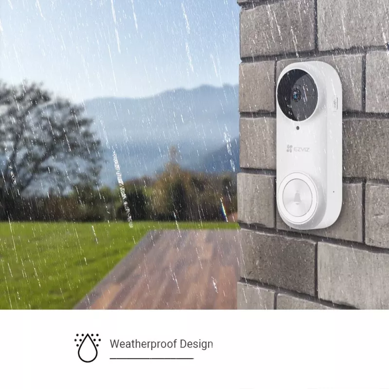 EZVIZ CSDB25MP Akku-Video-Türklingel-Set mit kabellosem Gong, 2K+ Auflösung, 176° Sichtfeld, IP65, 5200 mAh Akku, microSD bis 256GB, kompatibel mit Alexa/Google