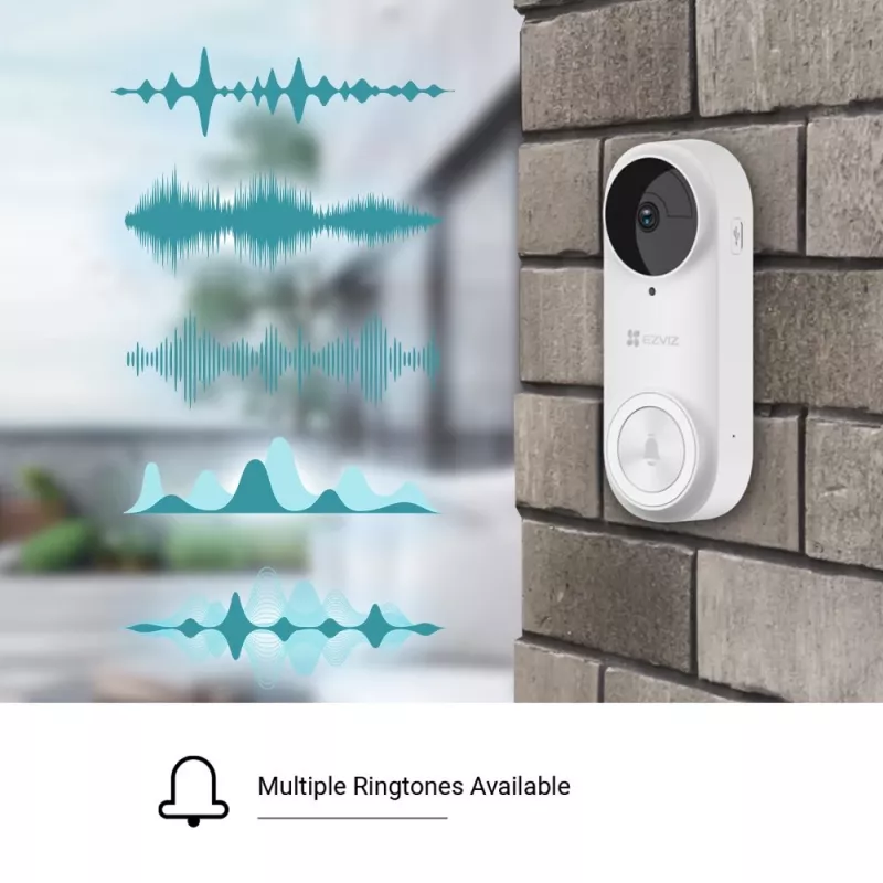 EZVIZ CSDB25MP Akku-Video-Türklingel-Set mit kabellosem Gong, 2K+ Auflösung, 176° Sichtfeld, IP65, 5200 mAh Akku, microSD bis 256GB, kompatibel mit Alexa/Google