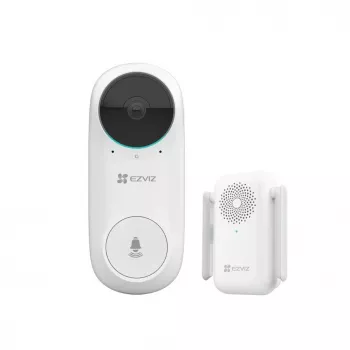 EZVIZ DB2C Kabellose Video-Türklingel 1080p Full HD, 160° Sichtfeld, Nachtsicht, Zwei-Wege-Audio, IP65, Akkubetrieben, Kompatibel mit Alexa/Google Assistant