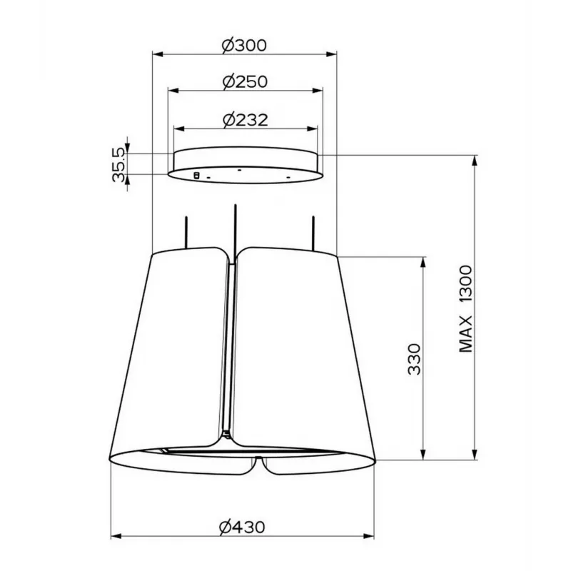 Faber Beat Titanium Matt F45 Wandhaube, 45 cm, 630 m³/h, LED