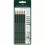 Faber-Castell Castell 9000 Jumbo Graphitstift-Set, 5 Härtegrade (B, 2B, 4B, 6B, 8B), sechskant, FSC-Zeder 119397