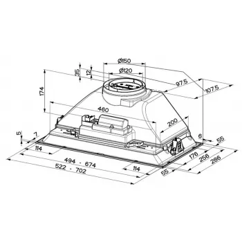 Faber Inka Smart C BK A52 Einbau-Dunstabzugshaube (52 cm, Schwarz, 330 m³/h, LED)