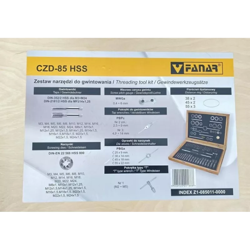 FANAR Gewindeschneidwerkzeug-Set M3-M24 HSS CZD-85