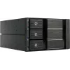 Fantec BP-SA2131 3-Bay SAS/SATA Backplane-Modul für 5,25-Zoll-Schacht - Trayless Hot-Swap, 70mm Lüfter, Schwarz Aluminium 2185