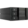 Fantec BP-SA2131 3-Bay SAS/SATA Backplane-Modul für 5,25-Zoll-Schacht - Trayless Hot-Swap, 70mm Lüfter, Schwarz Aluminium 2185