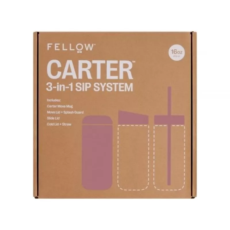 Fellow Carter Move Mug 3-in-1 473 ml Thermobecher mit 3 Deckeln Powder Pink