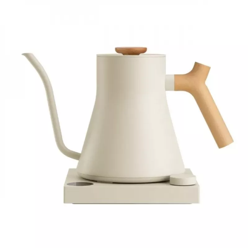 Fellow Stagg EKG PRO Elektrischer Pour-Over-Wasserkocher 900ml Sesam-Beige mit Holzgriff