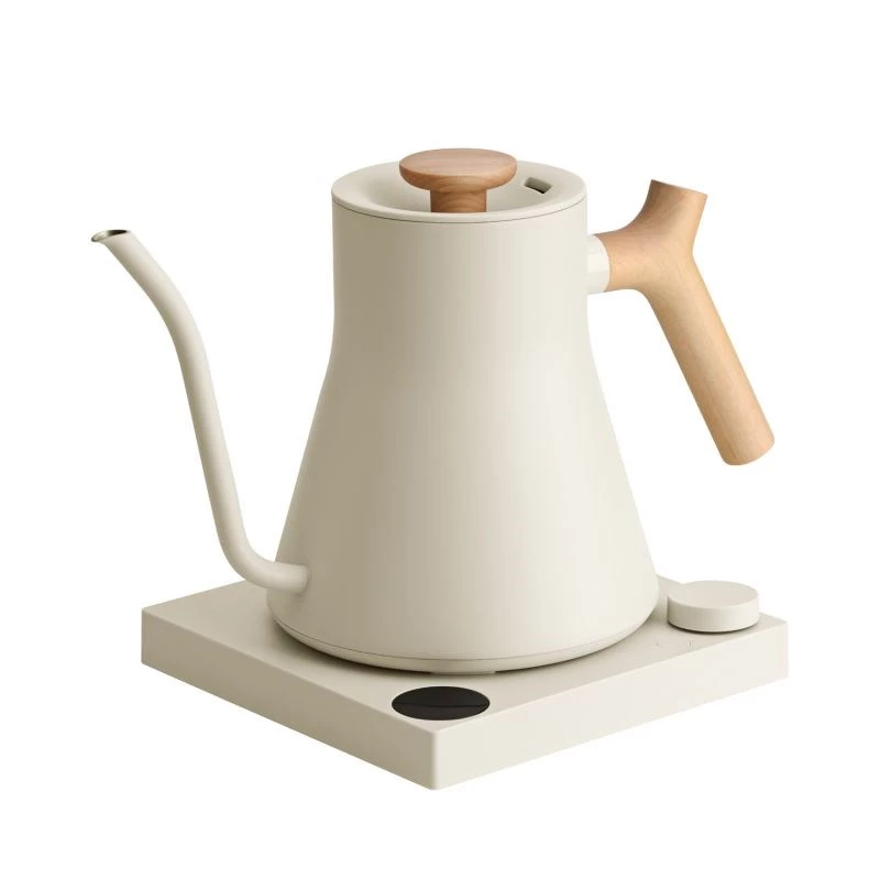 Fellow Stagg EKG PRO Elektrischer Pour-Over-Wasserkocher 900ml Sesam-Beige mit Holzgriff