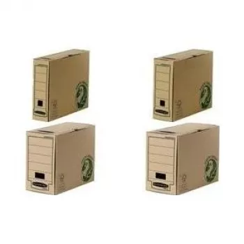 Fellowes BANKERS BOX EARTH Archivbox, Braun, 150 mm Rücken, 100 % Recyclingkarton, verschließbare Klappe, 1 Stück (4473202)