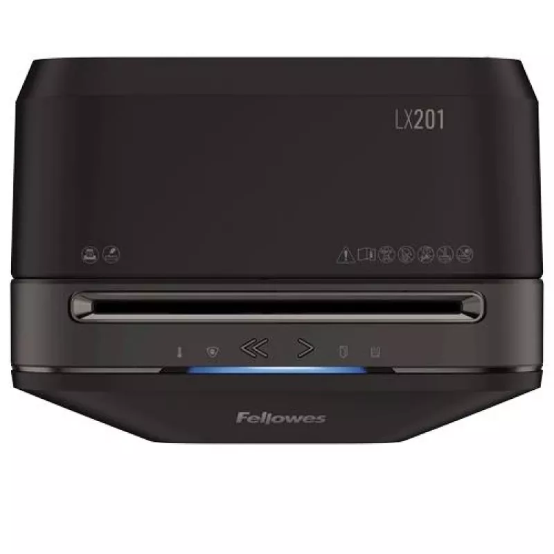 Fellowes Powershred LX201 Micro-Cut Shredder, Schwarz, 10 Blatt, P-5 Sicherheit, 22L Behälter