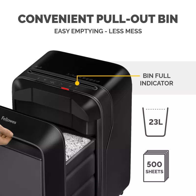 Fellowes Powershred LX210 Micro-Cut Aktenvernichter, 15 Blatt, 23 Liter, Schwarz