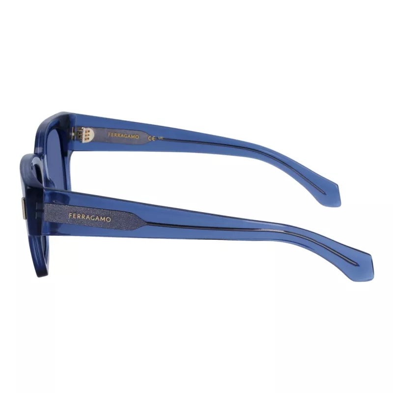 FERRAGAMO Herren-Sonnenbrille SF2010S522143 - Rechteckiger Acetatrahmen, UV400-Schutz, 52 mm Gläser