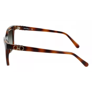 Ferragamo SF1027S-214 Damen-Sonnenbrille Havana Acetat Quadratisch Braun Verlauf 55mm