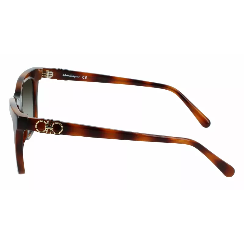 Ferragamo SF1027S-214 Damen-Sonnenbrille Havana Acetat Quadratisch Braun Verlauf 55mm