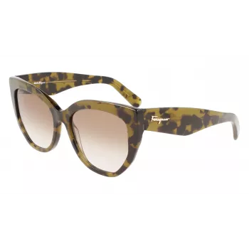 FERRAGAMO SF1061S-246 Damen-Sonnenbrille Havana Acetat Braun Verlauf 56/18/145 mm