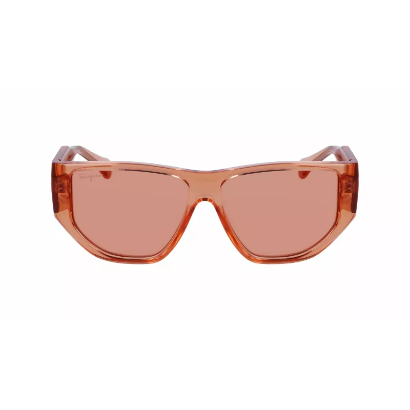 Ferragamo SF1077S-838 Unisex Sonnenbrille Pilot Shiny Rose Gold Brown Gradient 56/13/140 mm