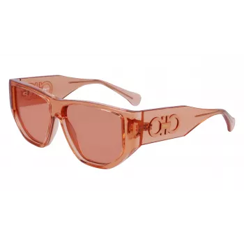 Ferragamo SF1077S-838 Unisex Sonnenbrille Pilot Shiny Rose Gold Brown Gradient 56/13/140 mm