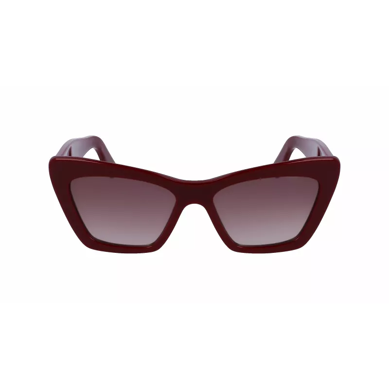FERRAGAMO SF1081SE-603 Damen Cat-Eye-Sonnenbrille Burgunderrot Braun Verlauf 55mm