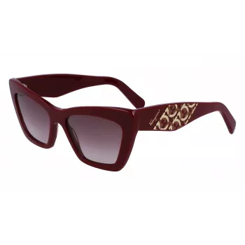 FERRAGAMO SF1081SE-603 Damen Cat-Eye-Sonnenbrille Burgunderrot Braun Verlauf 55mm