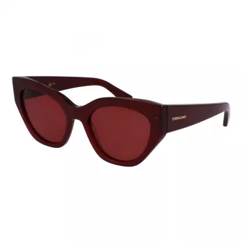 FERRAGAMO SF1107S552065 Damen eckige Acetat-Sonnenbrille Havana Brown Gradient 55/20/140 mm