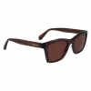 FERRAGAMO SF2001S-232 Unisex Sonnenbrille Havana Braun Quadratisches Acetat-Gestell Braune Gläser 54/20/145 mm