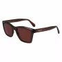 FERRAGAMO SF2001S-232 Unisex Sonnenbrille Havana Braun Quadratisches Acetat-Gestell Braune Gläser 54/20/145 mm