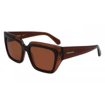 FERRAGAMO SF2002S-233 Damen-Sonnenbrille Havana Acetat Braun Verlauf 55/18/140 mm