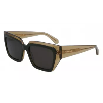 FERRAGAMO SF2002S-327 Damen-Sonnenbrille Havana Acetat Braun Verlauf 55mm