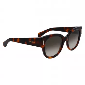 FERRAGAMO SF2007S-240 Damen Cat-Eye-Sonnenbrille Havana Braun Verlauf 51mm