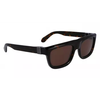 FERRAGAMO SF2009S-242 Herren eckige Acetat-Sonnenbrille Havana Brown Gradient 56/21/145 mm