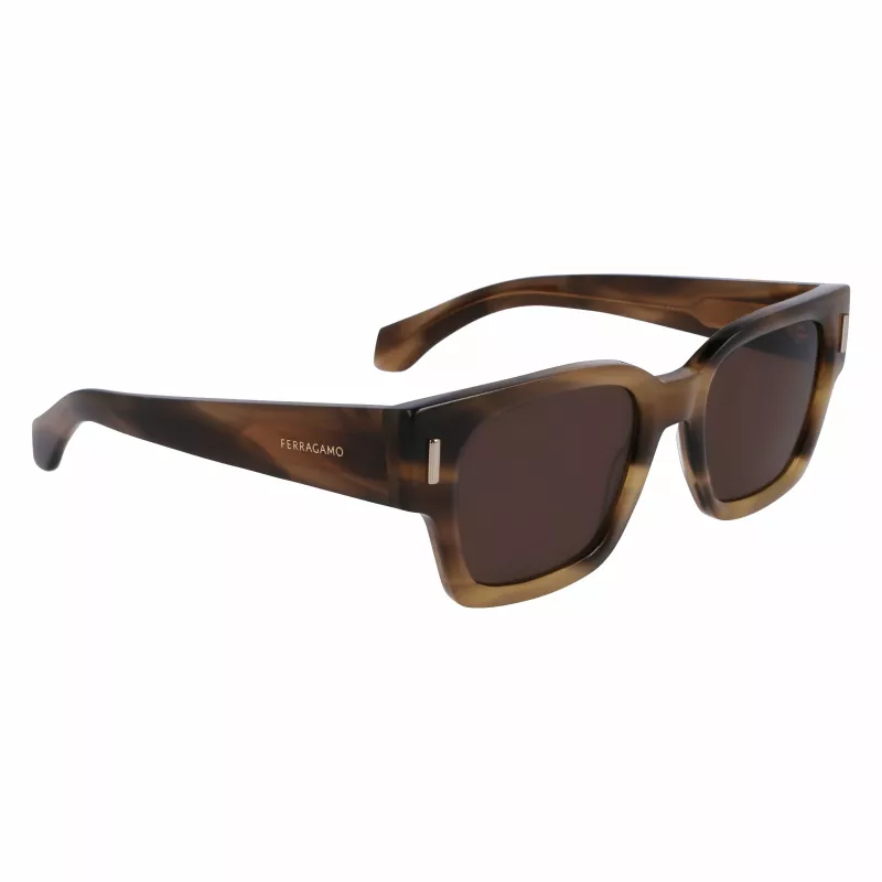 Ferragamo SF2010S-319 Sonnenbrille Herren Grün Havana Quadratisch Acetat 52mm