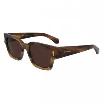 Ferragamo SF2010S-319 Sonnenbrille Herren Grün Havana Quadratisch Acetat 52mm