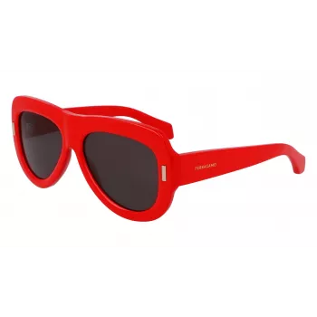 FERRAGAMO SF2029SE-600 Damen-Sonnenbrille - Dark Havana, graue Gläser, 57 mm