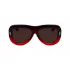 FERRAGAMO SF2029SE-615 Damen-Sonnenbrille - Roter Acetatrahmen, grau verlaufende Gläser, 57 mm