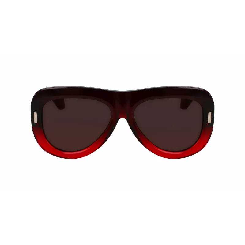 FERRAGAMO SF2029SE-615 Damen-Sonnenbrille - Roter Acetatrahmen, grau verlaufende Gläser, 57 mm