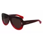 FERRAGAMO SF2029SE-615 Damen-Sonnenbrille - Roter Acetatrahmen, grau verlaufende Gläser, 57 mm
