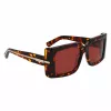 FERRAGAMO SF2032S-242 Damen-Sonnenbrille Havana Acetat eckiger Rahmen braun verlaufende Gläser 55/19/140 mm