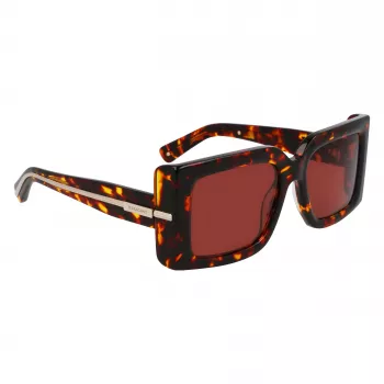 FERRAGAMO SF2032S-242 Damen-Sonnenbrille Havana Acetat eckiger Rahmen braun verlaufende Gläser 55/19/140 mm